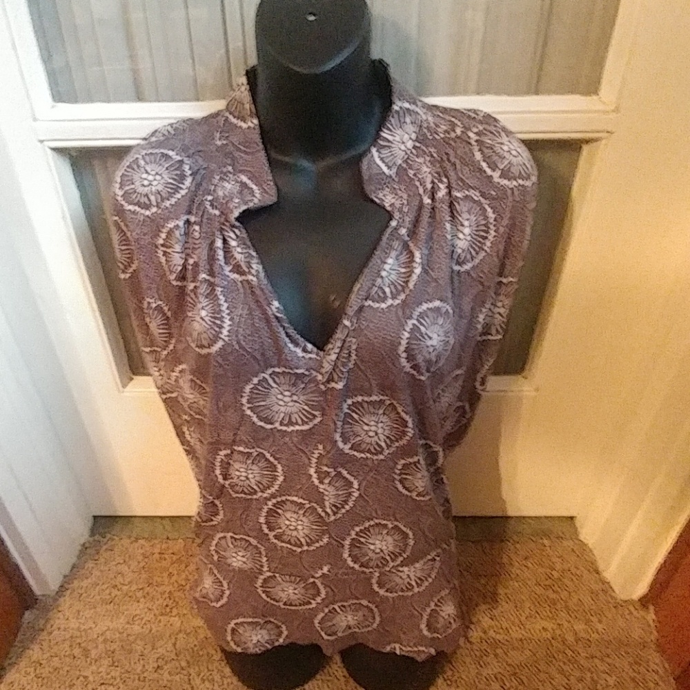 Velvet VNeck Slit Sleeve Modal Cotton Top